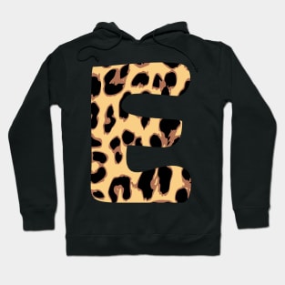 Letter E Initial Cheetah Monogram Sticker Hoodie